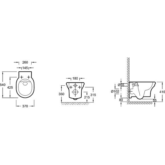 Унитаз Jacob Delafon Cleo 1889 EDZ102-0 подвесной без сиденья Унитаз Jacob Delafon Cleo 1889 EDZ102-0 подвесной без сиденья