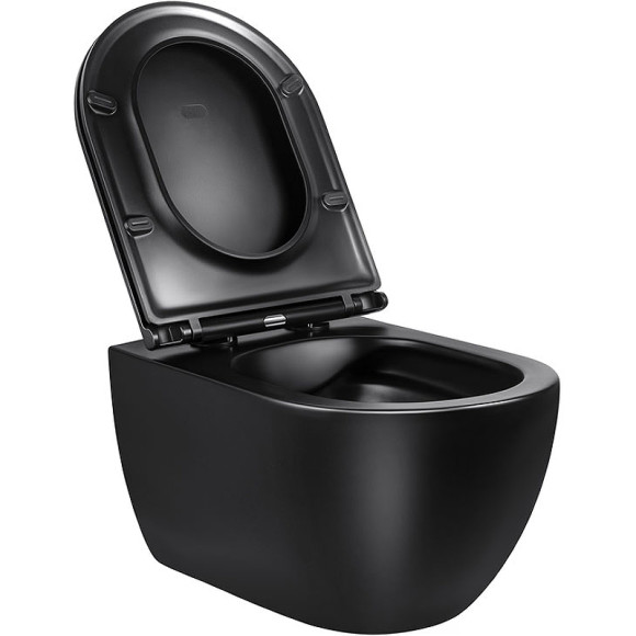 Унитаз Vincea Evo VT1-34MB подвесной с сиденьем Микролифт Унитаз Vincea Evo VT1-34MB подвесной с сиденьем Микролифт