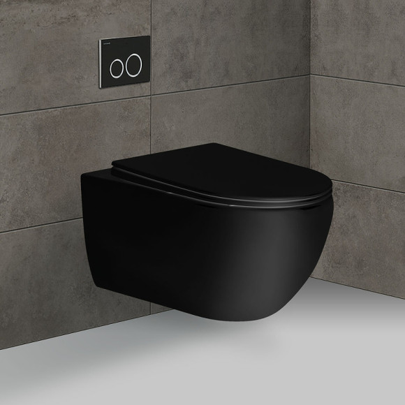 Унитаз Vincea Evo VT1-34MB подвесной с сиденьем Микролифт Унитаз Vincea Evo VT1-34MB подвесной с сиденьем Микролифт