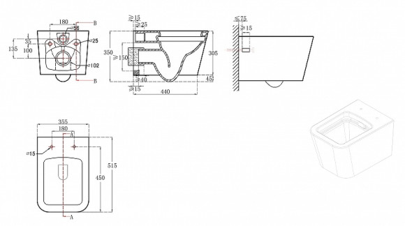 Унитаз Bravat Manno C21201UW-RUS подвесной с сиденьем Микролифт
