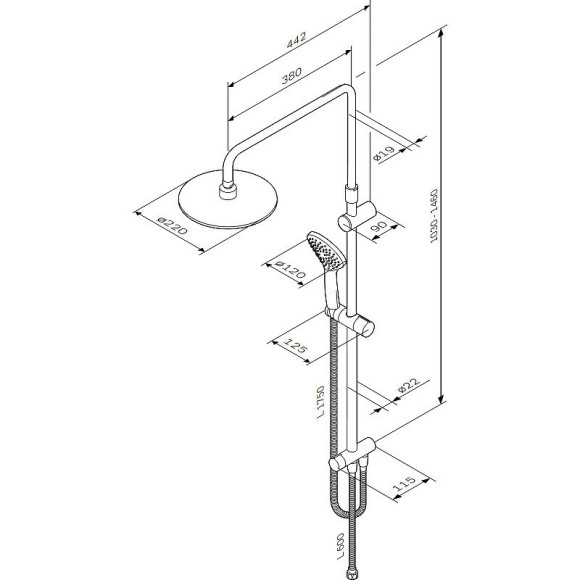Душевая система AM.PM Gem F0790000 Хром Душевая система AM.PM Gem F0790000 Хром