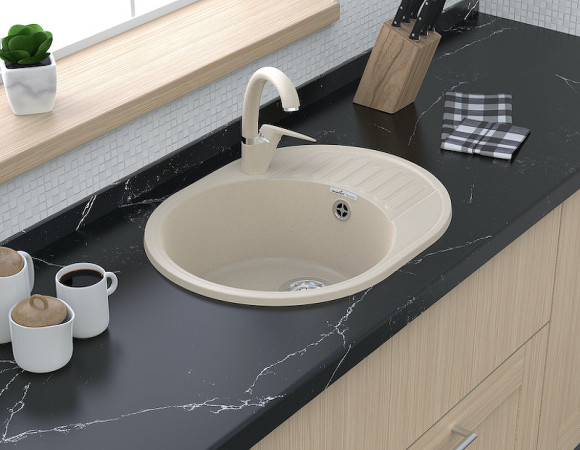 Кухонная мойка GranFest Quarz GF-Z58 Черная Кухонная мойка GranFest Quarz GF-Z58 Черная