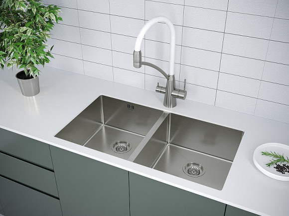 Кухонная мойка Paulmark Gerberg 78/2 Uni PM237844-BS Брашированная сталь Кухонная мойка Paulmark Gerberg 78/2 Uni PM237844-BS Брашированная сталь