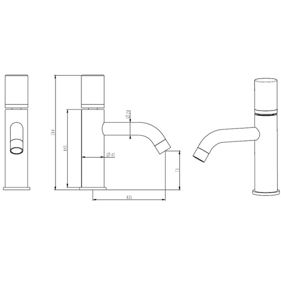 Смеситель для раковины Boheme Stick 121-CR-MR-B Хром Черный Смеситель для раковины Boheme Stick 121-CR-MR-B Хром Черный