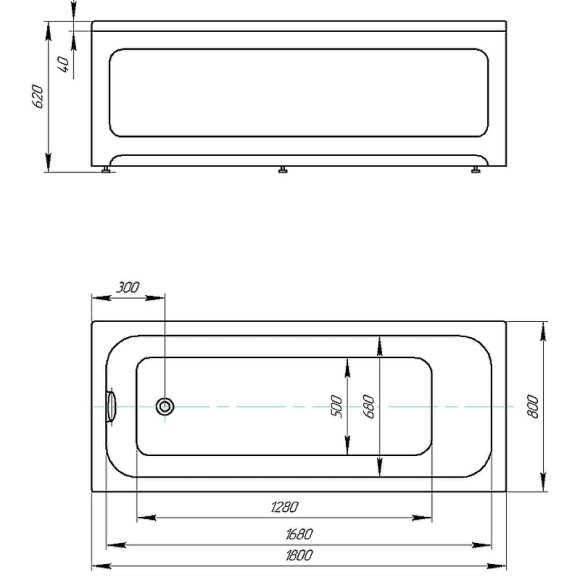 Акриловая ванна Azario Bella 180х80 AV.0020180 без гидромассажа Акриловая ванна Azario Bella 180х80 AV.0020180 без гидромассажа