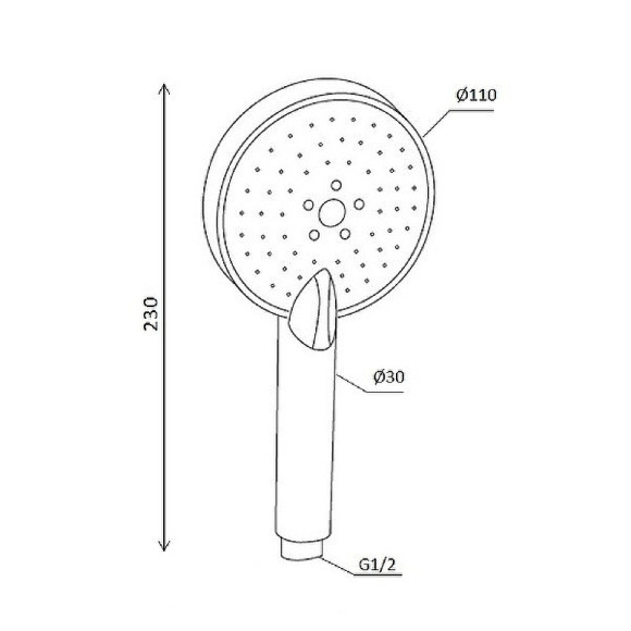 Душевая лейка Damixa Origin One 2.0 918100200 Хром