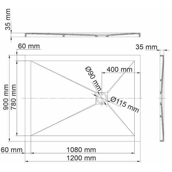 Душевой поддон из искусственного камня WasserKRAFT Aller 120x90 10T07 Слоновая кость матовая Душевой поддон из искусственного камня WasserKRAFT Aller 120x90 10T07 Слоновая кость матовая
