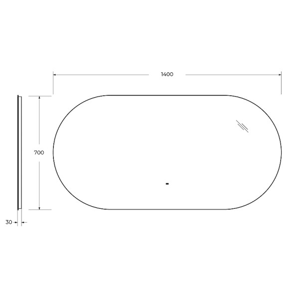Зеркало Cezares Vague 140 CZR-SPC-VAGUE-1400-700-MOV с подсветкой с сенсорным выключателем и датчиком движения