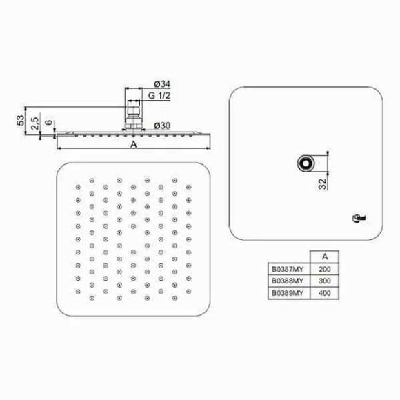 Верхний душ Ideal Standard Ideal Rain Luxe B0389MY Хром Верхний душ Ideal Standard Ideal Rain Luxe B0389MY Хром