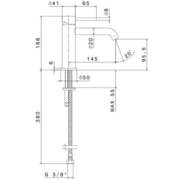 Смеситель для раковины Kerama Marazzi Eterna 69612XKM.50.050 Нержавеющая сталь Смеситель для раковины Kerama Marazzi Eterna 69612XKM.50.050 Нержавеющая сталь