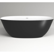 Ванна из искусственного камня Plumberia Selection VELOMA 170BN 170x75 Белая матовая Черная без гидромассажа Ванна из искусственного камня Plumberia Selection VELOMA 170BN 170x75 Белая матовая Черная без гидромассажа