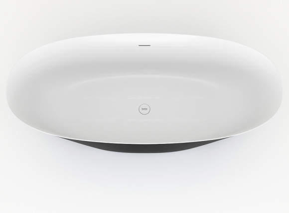 Ванна из искусственного камня Plumberia Selection VELOMA 170BN 170x75 Белая матовая Черная без гидромассажа