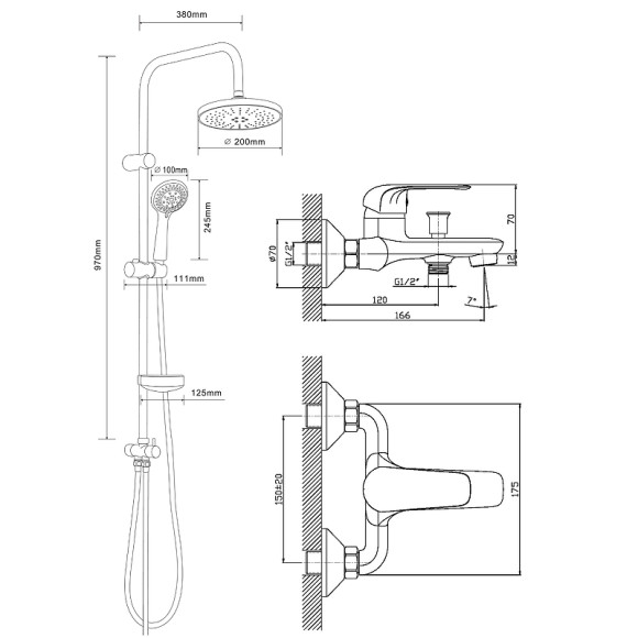 Душевая система Orange Iris M41-913cr Хром Душевая система Orange Iris M41-913cr Хром