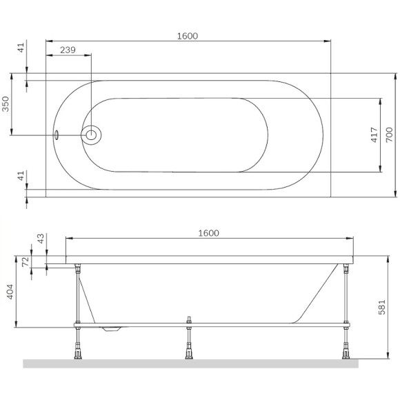 Акриловая ванна AM.PM X-Joy 160х70 W94A-160-070W-A без гидромассажа Акриловая ванна AM.PM X-Joy 160х70 W94A-160-070W-A без гидромассажа