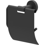 Держатель туалетной бумаги Whitecross Ergo black ER2262BL с крышкой Черный матовый