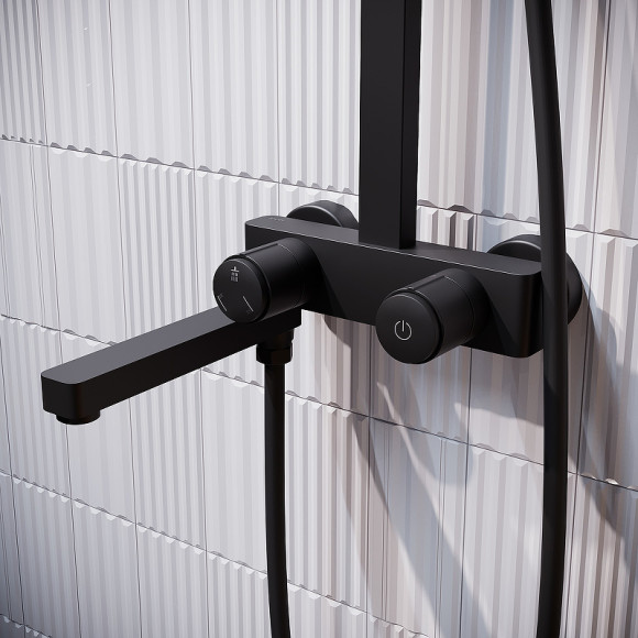 Душевая система Iddis Slide SLIBLBTi06 Черный матовый Душевая система Iddis Slide SLIBLBTi06 Черный матовый