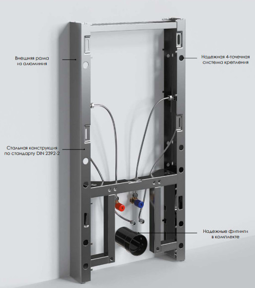 Инсталляция WasserKRAFT Naab 86BDT.050.WH для биде Белая