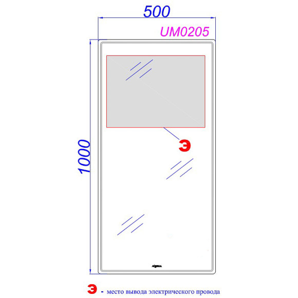 Зеркало Aqwella UM 50 UM0205 с подсветкой с сенсорным выключателем Зеркало Aqwella UM 50 UM0205 с подсветкой с сенсорным выключателем