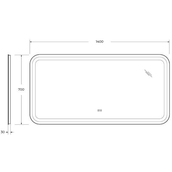 Зеркало Cezares Stylus 140 CZR-SPC-STYLUS-1400-700-TCH-WARM с подсветкой с сенсорным выключателем и подогревом