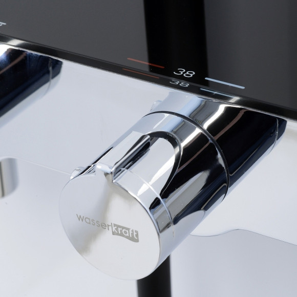 Душевая система WasserKRAFT Abens A114.162.130.CB Thermo с термостатом Черная матовая Хром