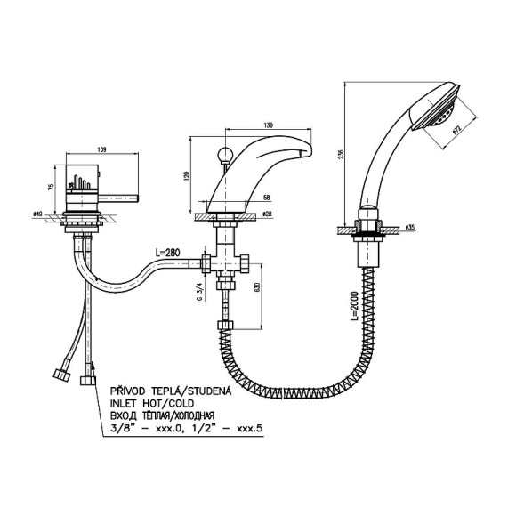 Смеситель на борт ванны Rav Slezak Dunaj Termostat DT271.5SZ с термостатом Золото Смеситель на борт ванны Rav Slezak Dunaj Termostat DT271.5SZ с термостатом Золото