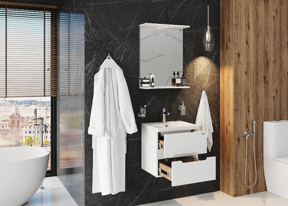 Тумба под раковину Onika Айленд 50.13 105021 подвесная Белая