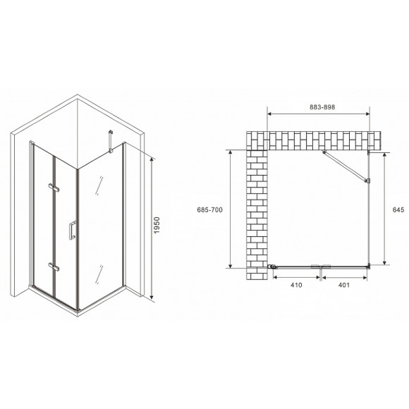 Душевой уголок Abber Zart 90x70 AG08090P-S71 профиль Хром стекло прозрачное Душевой уголок Abber Zart 90x70 AG08090P-S71 профиль Хром стекло прозрачное