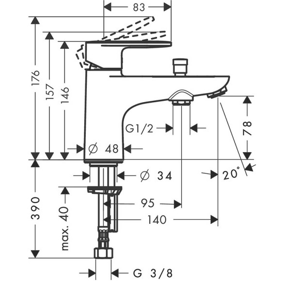 Смеситель на борт ванны Hansgrohe Vernis Blend 71444000 Хром Смеситель на борт ванны Hansgrohe Vernis Blend 71444000 Хром