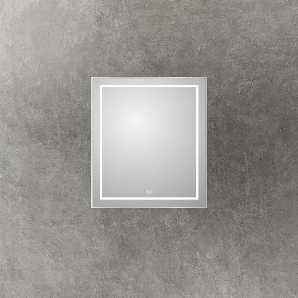 Зеркало BelBagno Kraft 70 SPC-KRAFT-700-800-LED-TCH-WARM с подсветкой Сатин с сенсорным выключателем и подогревом