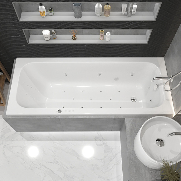 Акриловая ванна Whitecross Vibe 180x75 0105.180075.100.ULTRANANO.CR с гидромассажем Акриловая ванна Whitecross Vibe 180x75 0105.180075.100.ULTRANANO.CR с гидромассажем