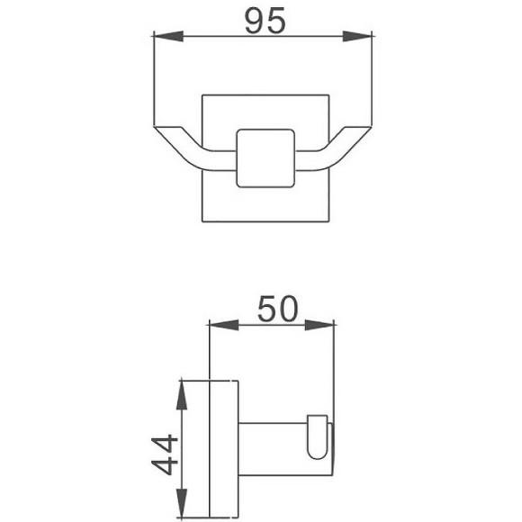 Двойной крючок Haiba HB8905-2 Черный матовый