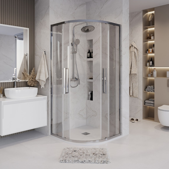 Душевой уголок Grossman Cosmo 90х90 301.K33.02.9090.10.00 профиль Хром стекло прозрачное Душевой уголок Grossman Cosmo 90х90 301.K33.02.9090.10.00 профиль Хром стекло прозрачное