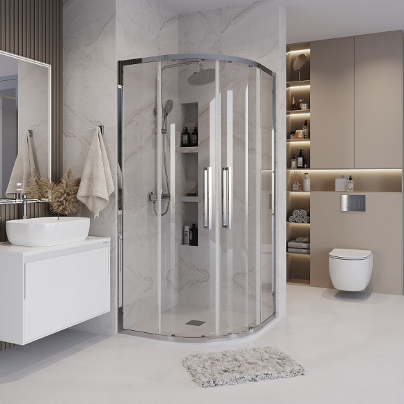 Душевой уголок Grossman Cosmo 90х90 301.K33.02.9090.10.00 профиль Хром стекло прозрачное Душевой уголок Grossman Cosmo 90х90 301.K33.02.9090.10.00 профиль Хром стекло прозрачное