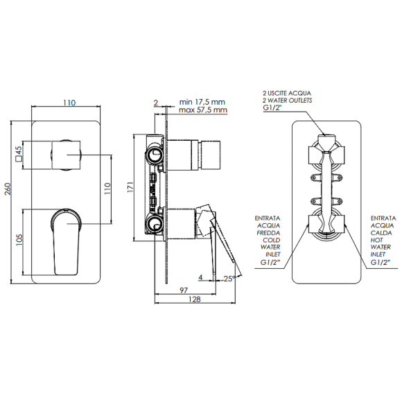 Смеситель для душа Remer Dream D92 Хром Смеситель для душа Remer Dream D92 Хром