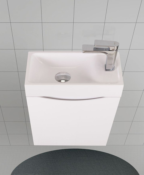 Тумба под раковину Art&Max Liberty-500-1D-SO-BL-R подвесная Белый глянец Тумба под раковину Art&Max Liberty-500-1D-SO-BL-R подвесная Белый глянец