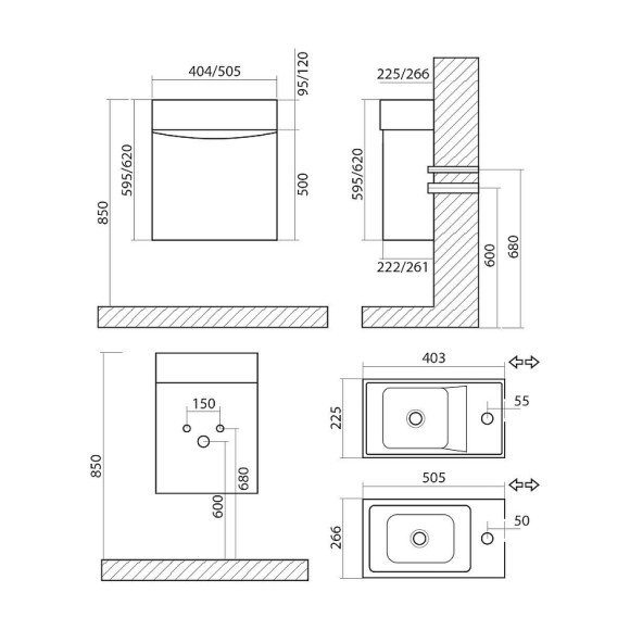 Тумба под раковину Art&Max Liberty-500-1D-SO-BL-R подвесная Белый глянец Тумба под раковину Art&Max Liberty-500-1D-SO-BL-R подвесная Белый глянец