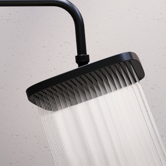 Душевая система Damixa Gala 953770300 с термостатом Черная матовая Душевая система Damixa Gala 953770300 с термостатом Черная матовая