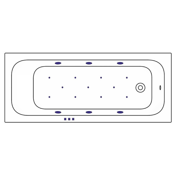 Акриловая ванна Whitecross Vibe 180x75 0105.180075.100.RELAX.GL с гидромассажем