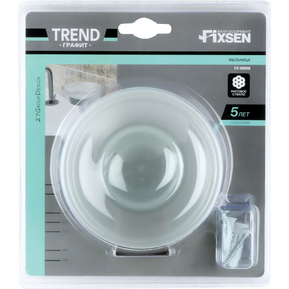 Мыльница Fixsen Trend Graphite FX-98008 Черный графит Мыльница Fixsen Trend Graphite FX-98008 Черный графит