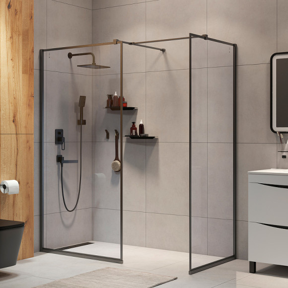 Душевая перегородка Iddis Slide 120 SLI8GS2i23 профиль Графит стекло прозрачное