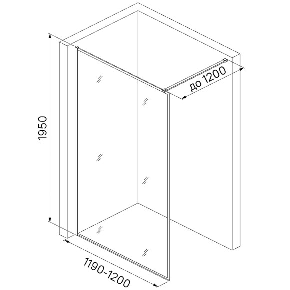 Душевая перегородка Iddis Slide 120 SLI8GS2i23 профиль Графит стекло прозрачное