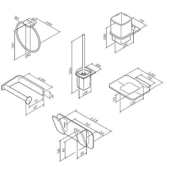 Набор аксессуаров для ванной AM.PM Inspire V2.0 AK50D0906W Хром Набор аксессуаров для ванной AM.PM Inspire V2.0 AK50D0906W Хром
