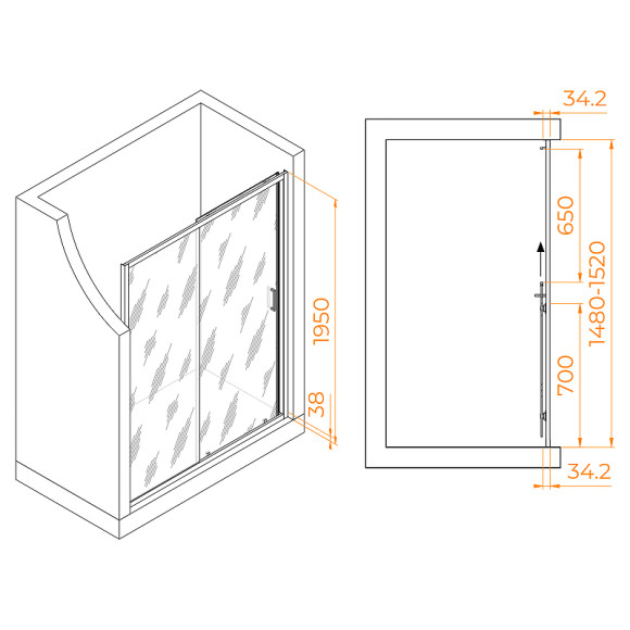 Душевая дверь RGW Passage PA-14Gr 150 41081415-110 профиль Серый стекло прозрачное Душевая дверь RGW Passage PA-14Gr 150 41081415-110 профиль Серый стекло прозрачное