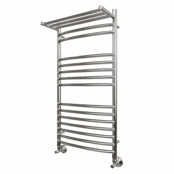 Водяной полотенцесушитель Point Альфа PN05150SP П14 500x1000 с полкой Хром Водяной полотенцесушитель Point Альфа PN05150SP П14 500x1000 с полкой Хром