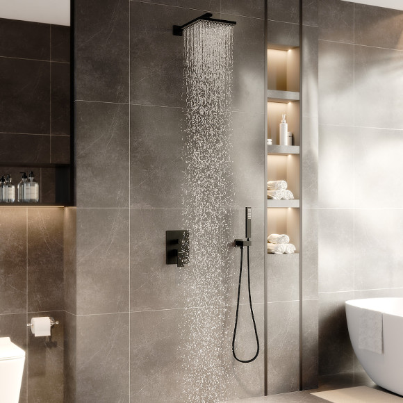 Душевая система Berges Nardis 2S Black 071002 Черная матовая Душевая система Berges Nardis 2S Black 071002 Черная матовая