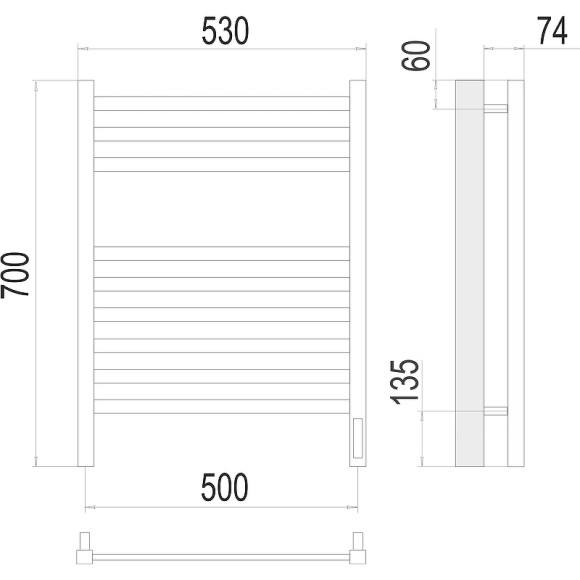 Электрический полотенцесушитель Terminus Ното П9 500х700 4670078526960 Хром Электрический полотенцесушитель Terminus Ното П9 500х700 4670078526960 Хром