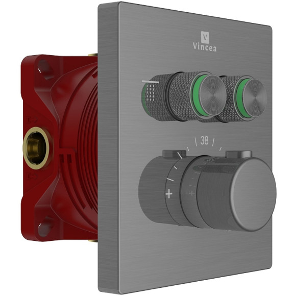 Смеситель для душа Vincea VSCV-321T-MGM с термостатом Вороненая сталь Смеситель для душа Vincea VSCV-321T-MGM с термостатом Вороненая сталь