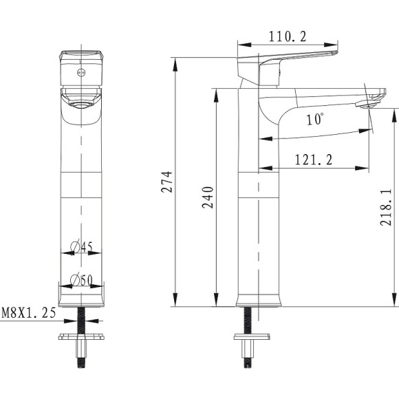 Смеситель для раковины Kaiser Atrio 60033 Белый Хром