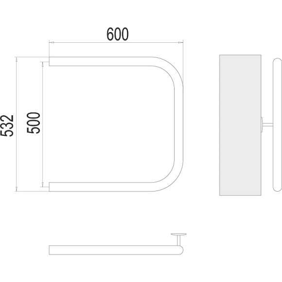 Водяной полотенцесушитель Terminus П-образный (1) 500х600 4620768881381 Хром, боковое подключение, G 1" НР Водяной полотенцесушитель Terminus П-образный (1) 500х600 4620768881381 Хром, боковое подключение, G 1" НР