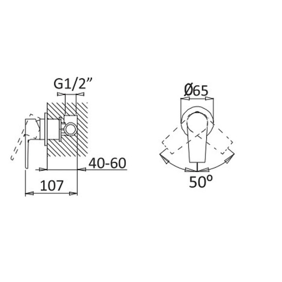 Смеситель для душа Cezares Nautic NAUTIC-DIM-BIO Белый матовый